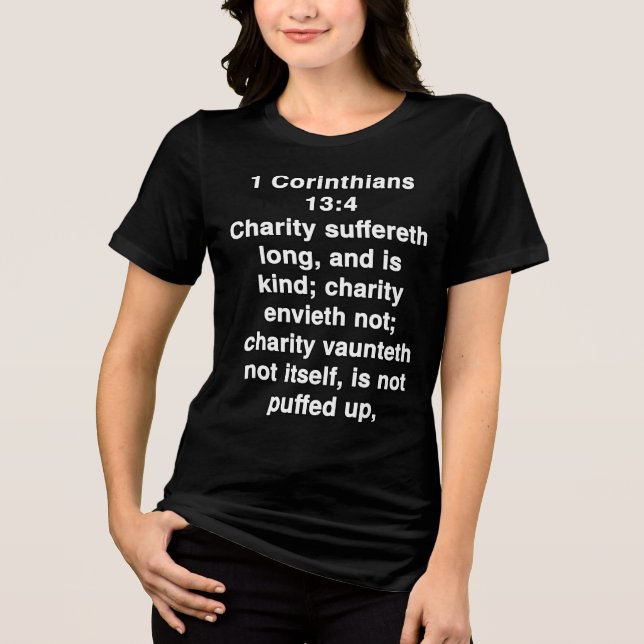 1 Korinthierbrev 13 4 Kärlek är tålmodig T Shirt (Framsida)