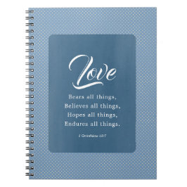 1 Korinthierbrev 13:7 Kärlek uthärdar allt Anteckningsbok