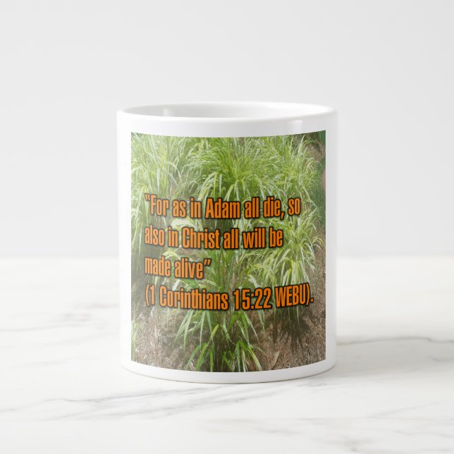 1 Korinthierbrev 15:22 WEBU Mug Jumbo Mugg (Framsidan)