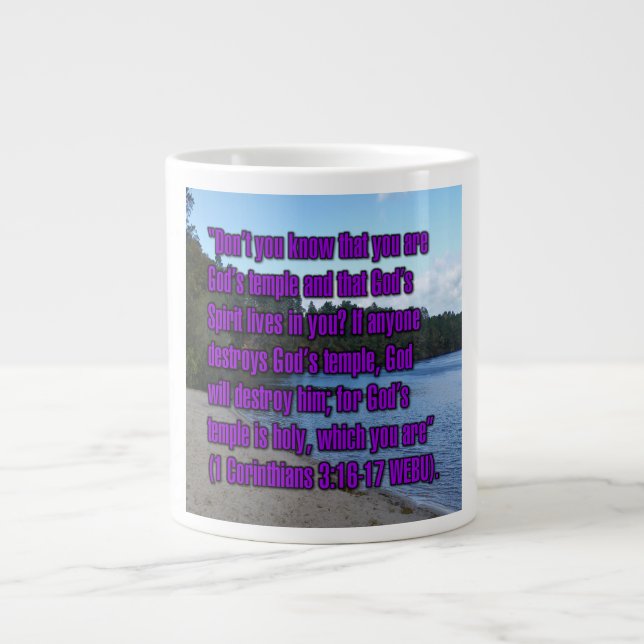 1 Korinthierbrev 3:16-17 WEBU Mugg Jumbo Mugg (Framsidan)