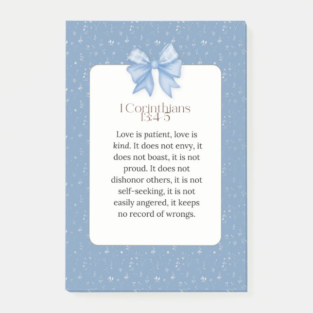 1 korintierbrev 13:4-5, kärlek är tålamod kärlek ä post-it block (Framsida)