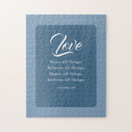 1 Korintierbrev 13:7 Kärlek uthärdar allt Pussel