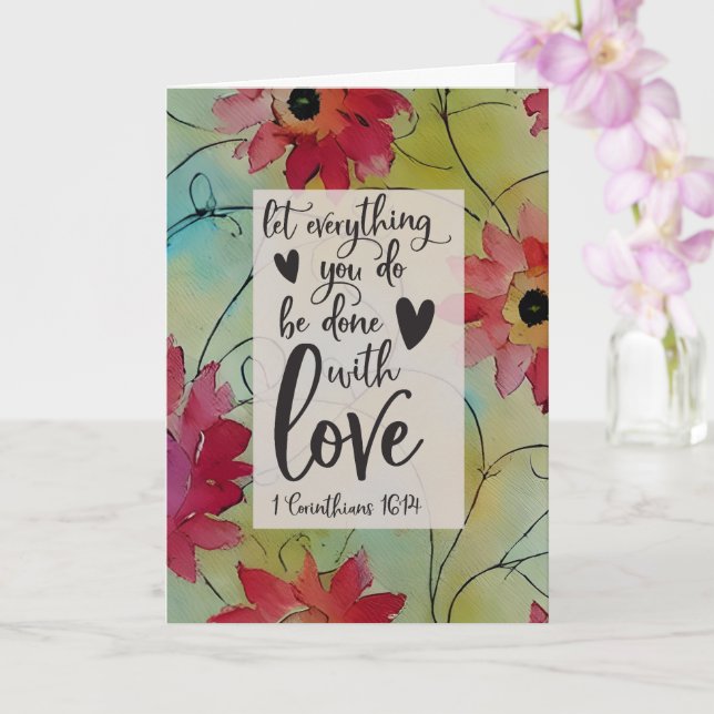 1 Korintierbrev 16 14 Allt i Kärlek Bibelvers Kort (Orkide)