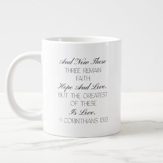 1 Korintierbrevet 13:13 Hopp Bibelvers Mugg Jumbo Mugg (Vänster)