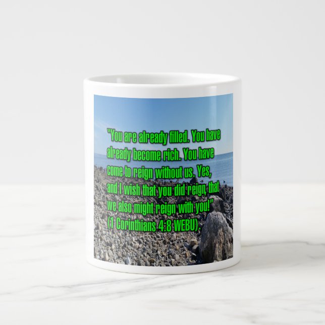 1 Korintierbrevet 4:8 WEBU Mug Jumbo Mugg (Framsidan)