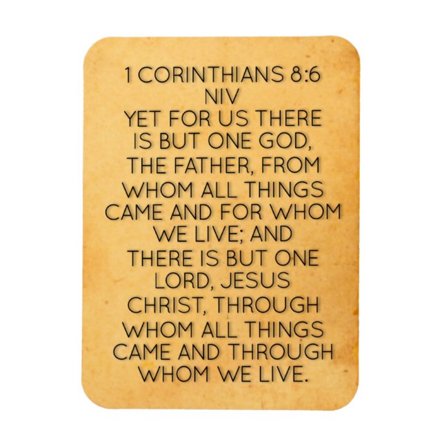 1 Korintierbrevet 8:6 Bibelvers Magnet (Vertikal)