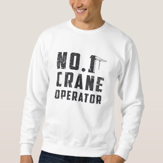 1 Kranoperatörens byggarbetsplats Lång Ärmad Tröja (Framsida)