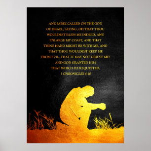 1 Kroniklar 4:10 Bibelverse Poster