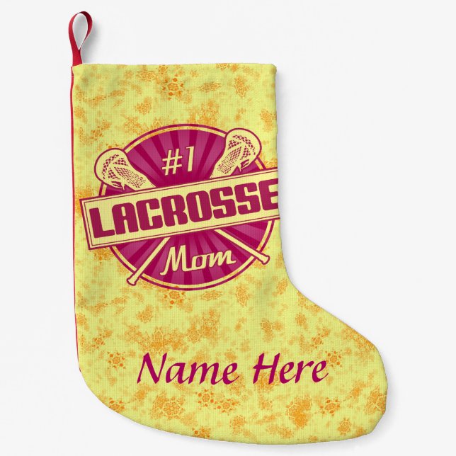 #1 Lacrosse Mamma Personlig - julklapp Liten Julstrumpa (Framsidan)