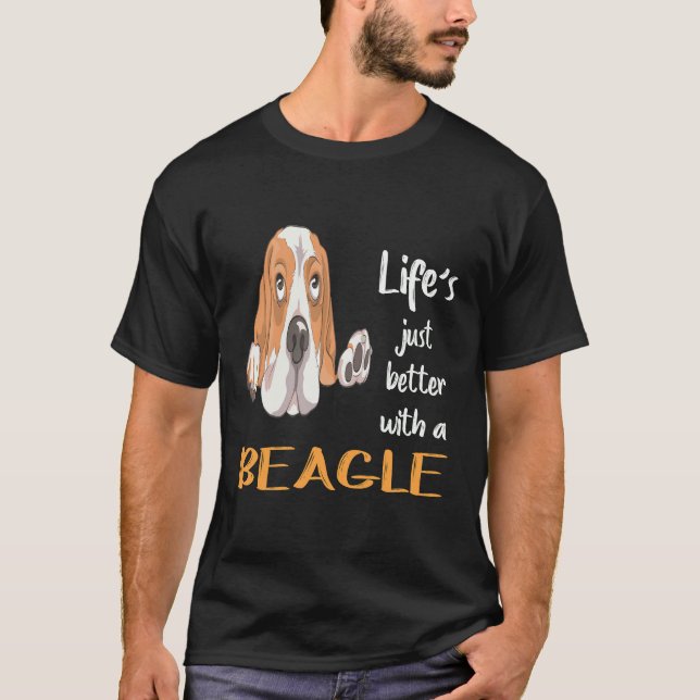 1 Livet är bara bättre med en Beagle T Shirt (Framsida)