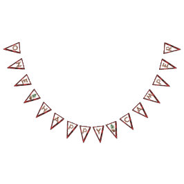 1 Lycklig Camper Red Buffalo Play 1:a födelsedag Vimplar