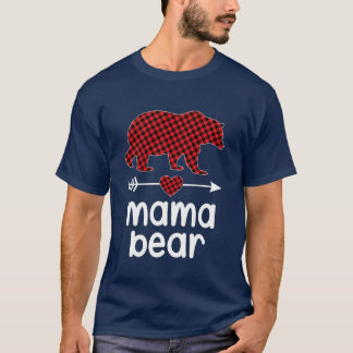 1 - Mamma Bear jul Pajama Red Play Buffalo F T Shirt