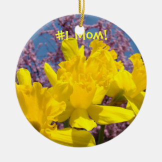 #1 MAMMA! hängande prydnad MAMMOR Narcissblommor Julgransprydnad Keramik