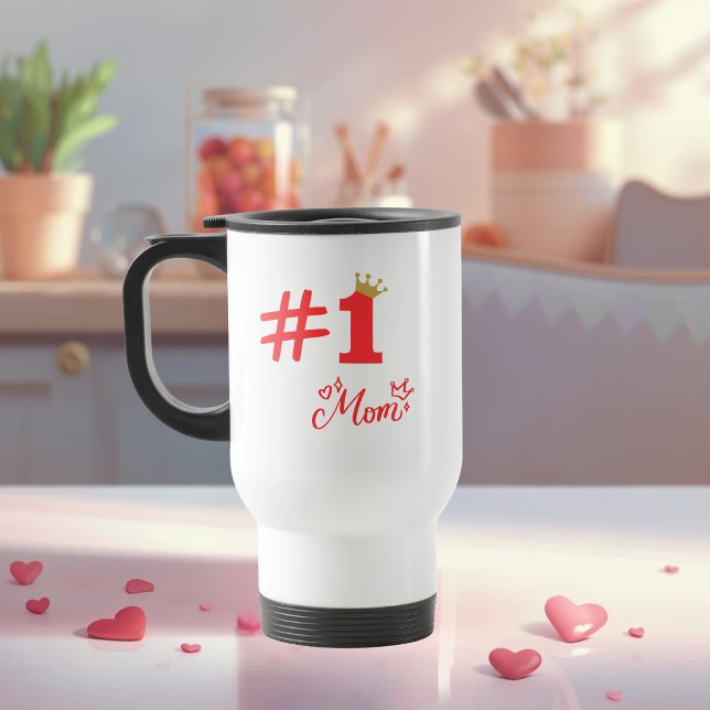 #1 Mamma Kärlek Personlig Resemugg (Skapare uppladdad)