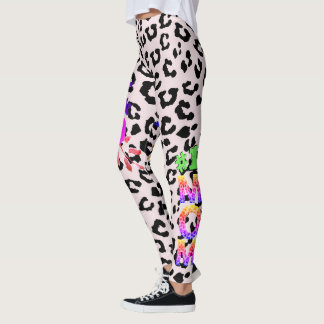 #1 Mamma, Mors dag Blommigt Animal Print Leggins L Leggings