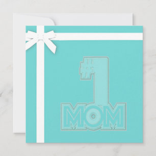 #1 MAMMA - Stilfull blå morsdagskort Julkort