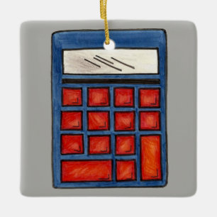 #1 Math Teacher School Calculator Education Gift Julgransprydnad Keramik