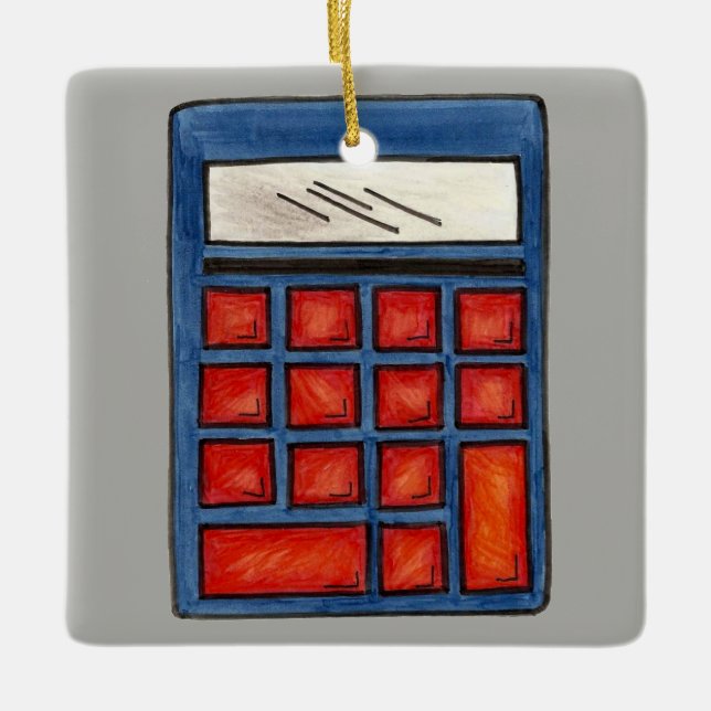 #1 Math Teacher School Calculator Education Gift Julgransprydnad Keramik (Framsida)