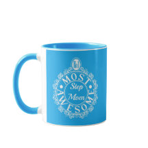 1 Mest Fantastisk Stepmamma White Print på Blue