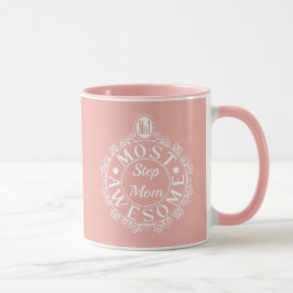 1 Mest Fantastisk Stepmamma White-utskrift på Rosa Mugg