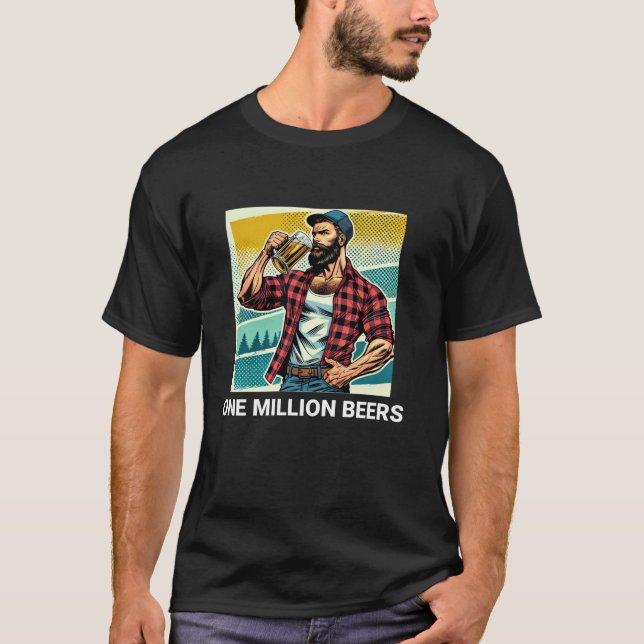 1 miljon Öl Ljuny ironisk PM Beer Älskare T Shirt (Framsida)