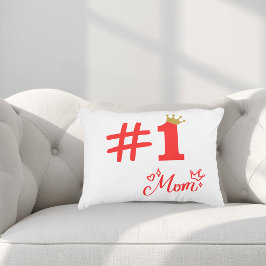 #1 Mom Love Personalized Accent Pillow Prydnadskudde