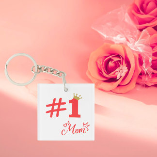 #1 Mom Love Personalized Acrylic Keychain