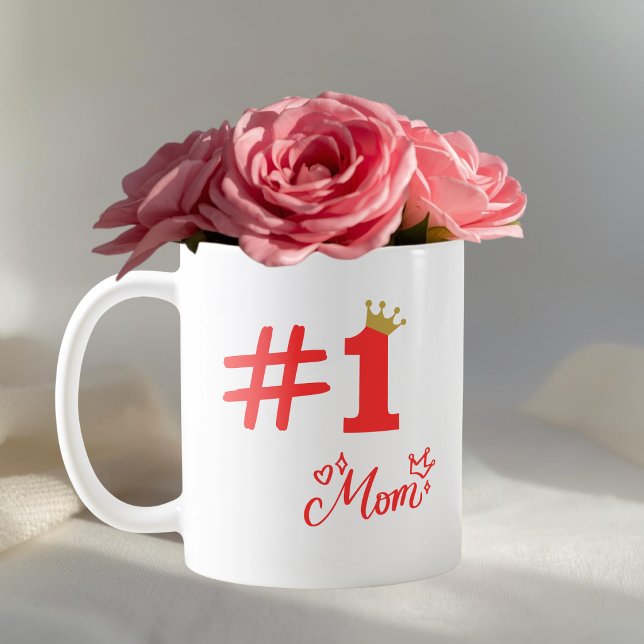 #1 Mom Love Personalized Mug Kaffemugg (Skapare uppladdad)