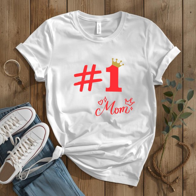 #1 Mom Love Personalized Women’s T-Shirt (Skapare uppladdad)