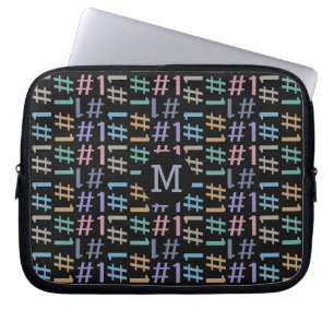 "# 1" Mönster anpassningsbar monogram laptop sleev Sleeve