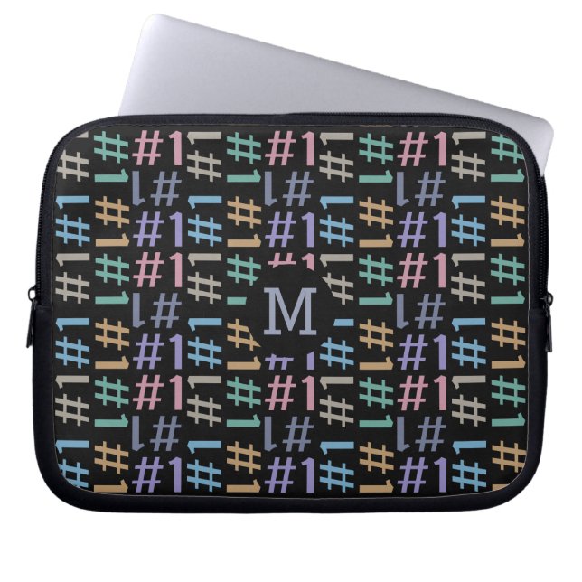 "# 1" Mönster anpassningsbar monogram laptop sleev Sleeve (Framsidan)