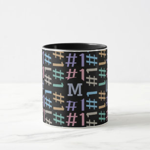 "# 1" Mönster anpassningsbar monogram mugg