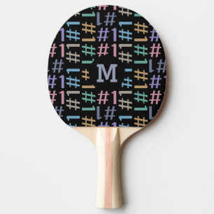 "# 1" Mönster anpassningsbar monogram ping pong pa Pingisracket