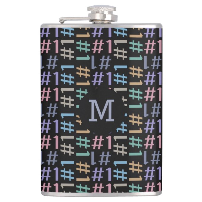 "# 1" Mönster-anpassningsbar-monogramkolv Fickplunta (Framsidan)