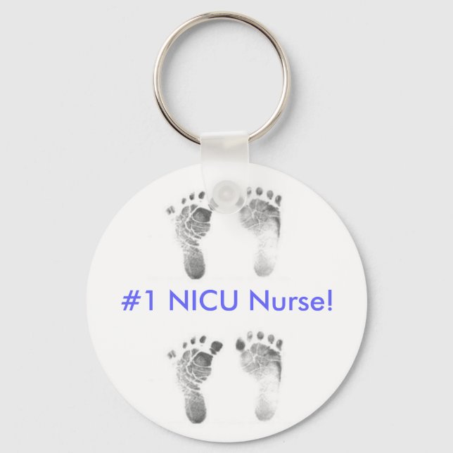 #1 NICU Nurse! (blå) Nyckelring (Framsida)