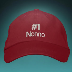 #1 Nonno - lägg till namn Anpassad Basebollkeps Broderad Keps