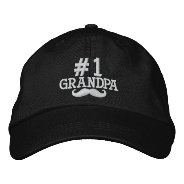 #1 Nummer 1 Farfar Embroired Cap Broderad Keps (Framsida)