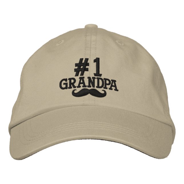 #1 Nummer 1 Farfar Embroired Cap Broderad Keps (Framsida)