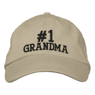 #1 Nummer Ett Mormor Broderad Keps