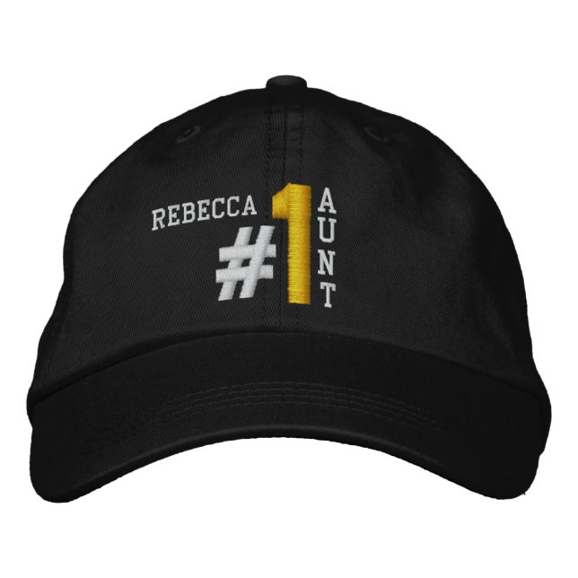 #1 nummer ett MOSTER-SVART Hat V01B Broderad Keps (Framsida)