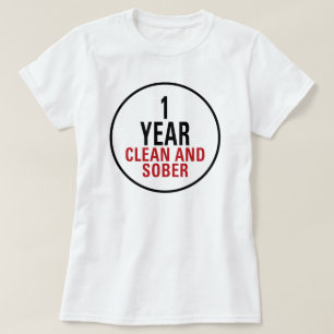 1 nyktert år som är rent och t-shirt