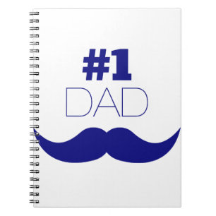 #1 Pappa Blue Mustache - nummer ett Anteckningsbok