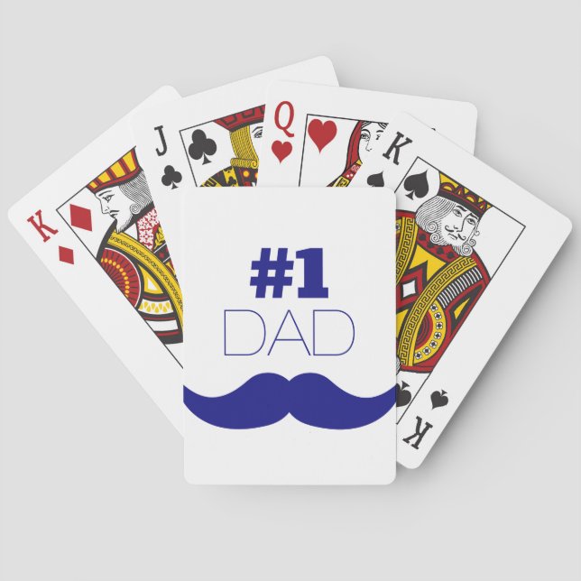 #1 Pappa Blue Mustache - nummer ett Casinokort (Baksidan)