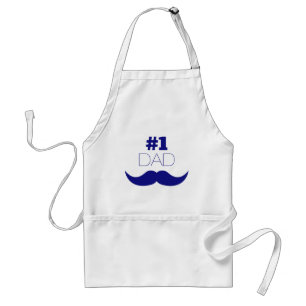 #1 Pappa Blue Mustache - nummer ett Förkläde