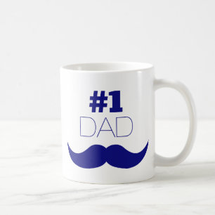 #1 Pappa Blue Mustache - nummer ett Kaffemugg