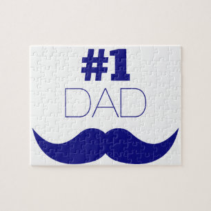 #1 Pappa Blue Mustache - nummer ett Pussel
