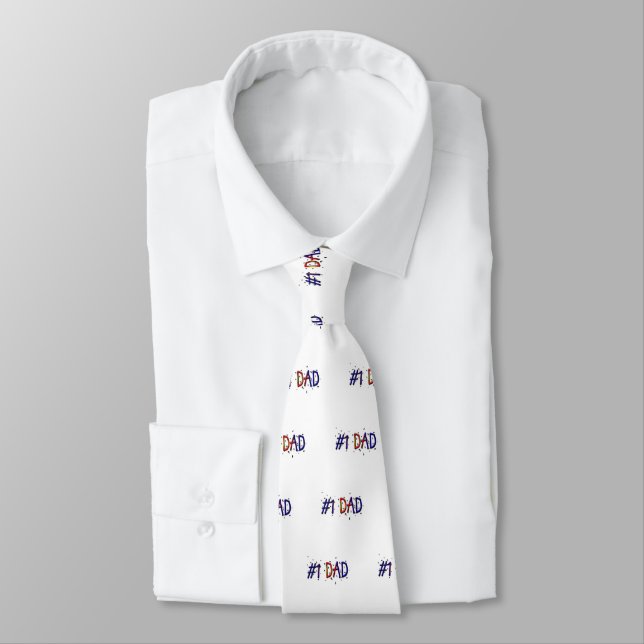#1 Pappa Fars dag Necktie Slips (Bunden)