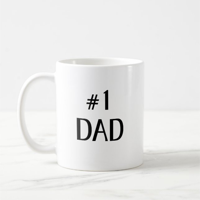 #1 Pappa Fet minimalistisk textkonst Kaffemugg (Vänster)