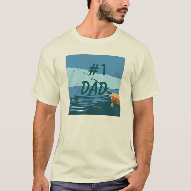 #1 Pappa Fisherman Manar Natural T-Shirt (Framsida)