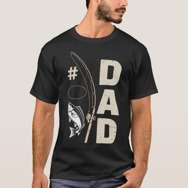 #1 Pappa Fiske Pappa Fars Dag T Shirt (Framsida)